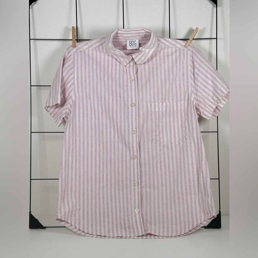 STRIPED PINK BUTTON DOWN SIZE S